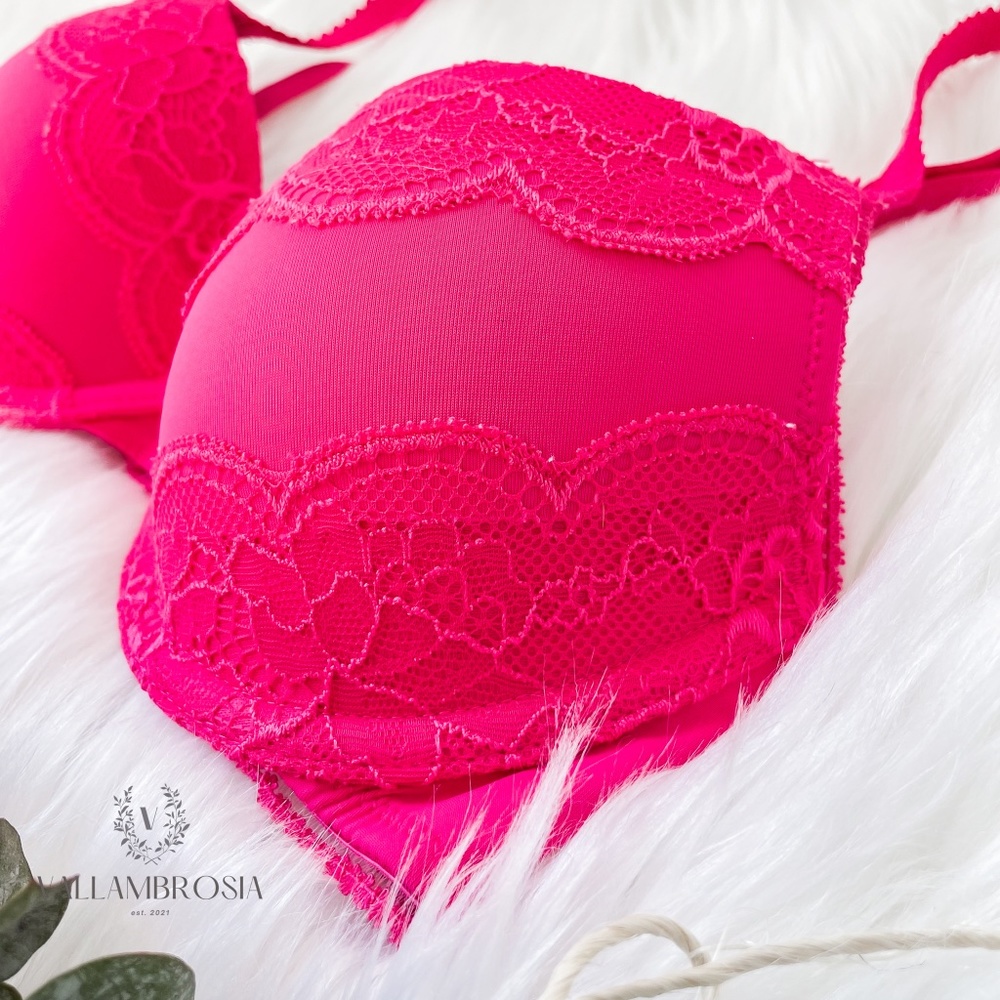 Hot Pink Lace Bra